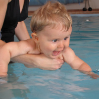 baby swimming